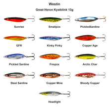 Farveoversigt – Westin Great Heron Kystblink 13g