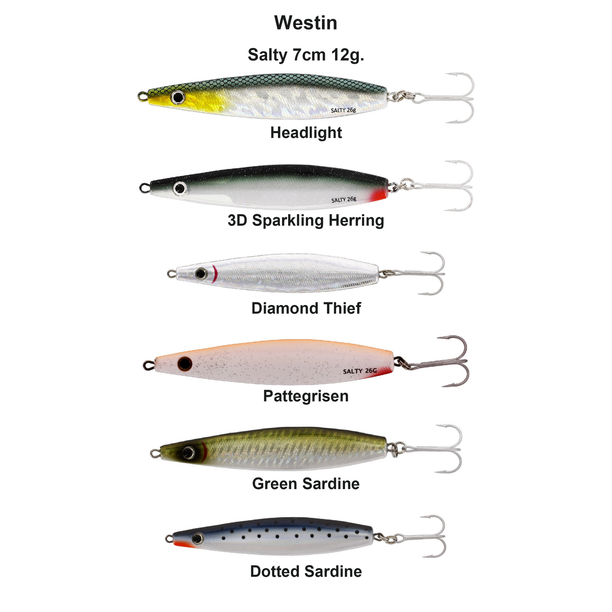 Farveoversigt – Westin Salty 7cm 12g.
