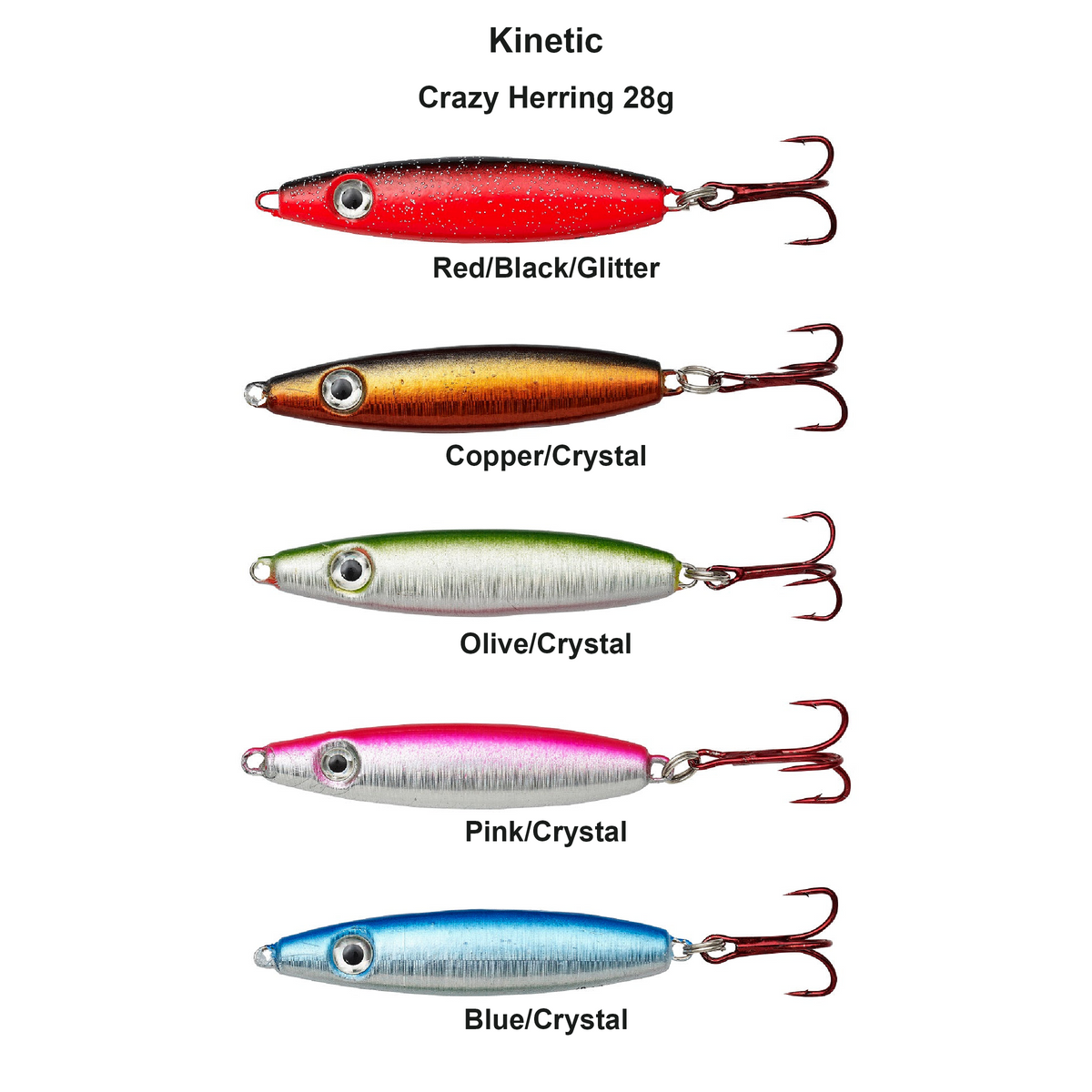 Farveoversigt – Kinetic Crazy Herring 28g