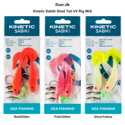 Farveoversigt – Kinetic Sabiki Shad Tail UV Rig #6/0