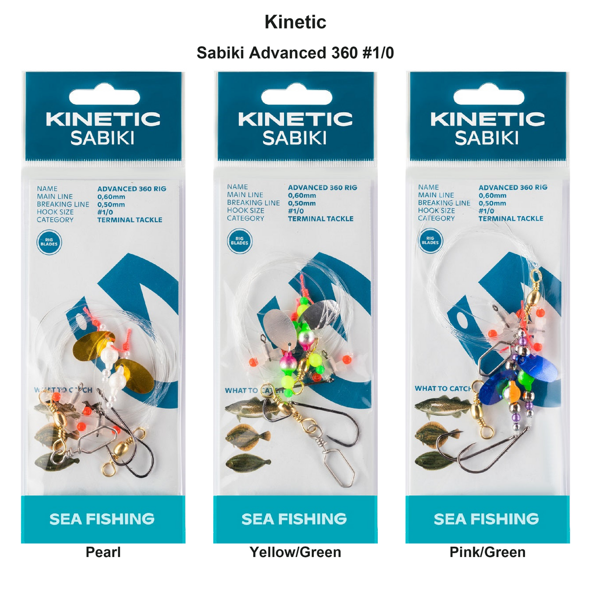 Farveoversigt – Kinetic Sabiki Advanced 360 #1/0