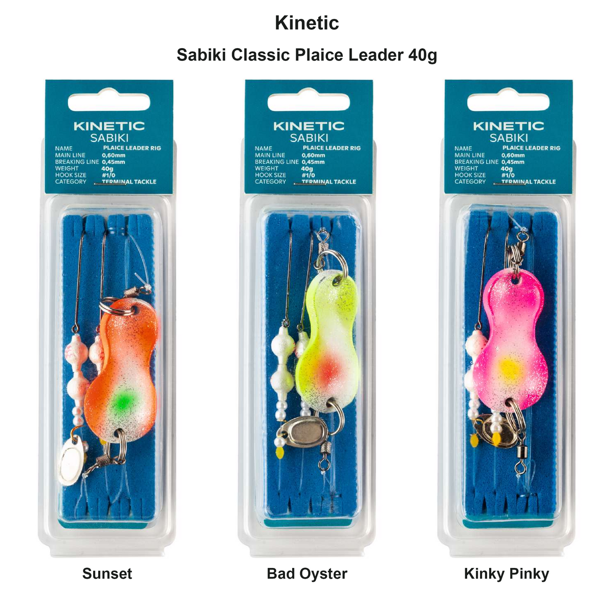 Farveoversigt – Kinetic Sabiki Classic Plaice Leader 40g