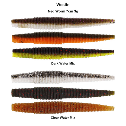 Farveoversigt – Westin Ned Worm 7cm 3g