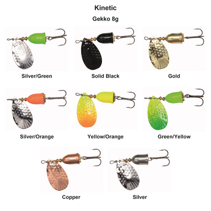 Farveoversigt – Kinetic Gekko 8g