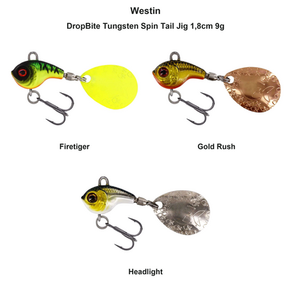 Farveoversigt – Westin DropBite Tungsten Spin Tail Jig 1,8cm 9g