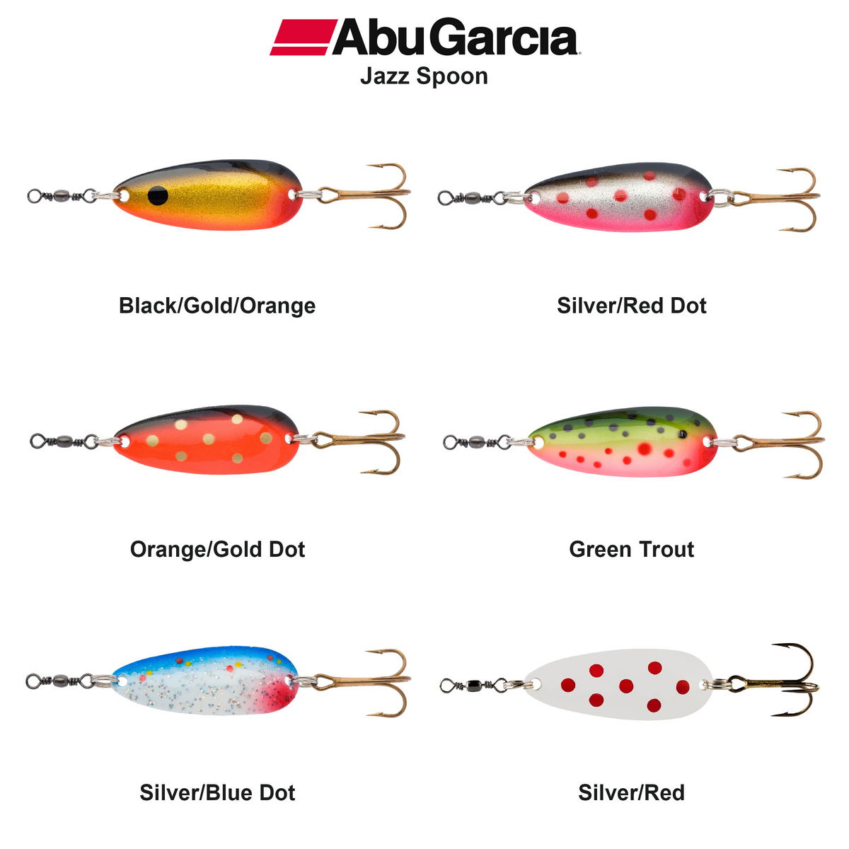 Farveoversigt – Abu Garcia Jazz Spoon