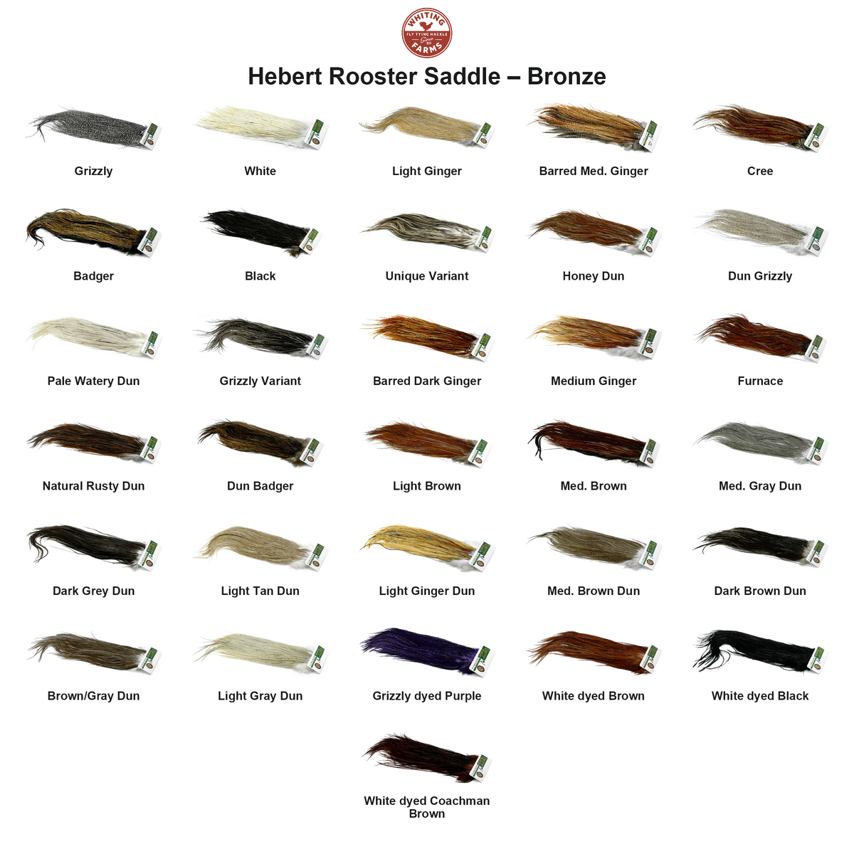 Farveoversigt – Whiting Hebert Rooster Saddle – Bronze
