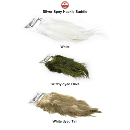 Farveoversigt – Whiting Silver Spey Hackle Saddle