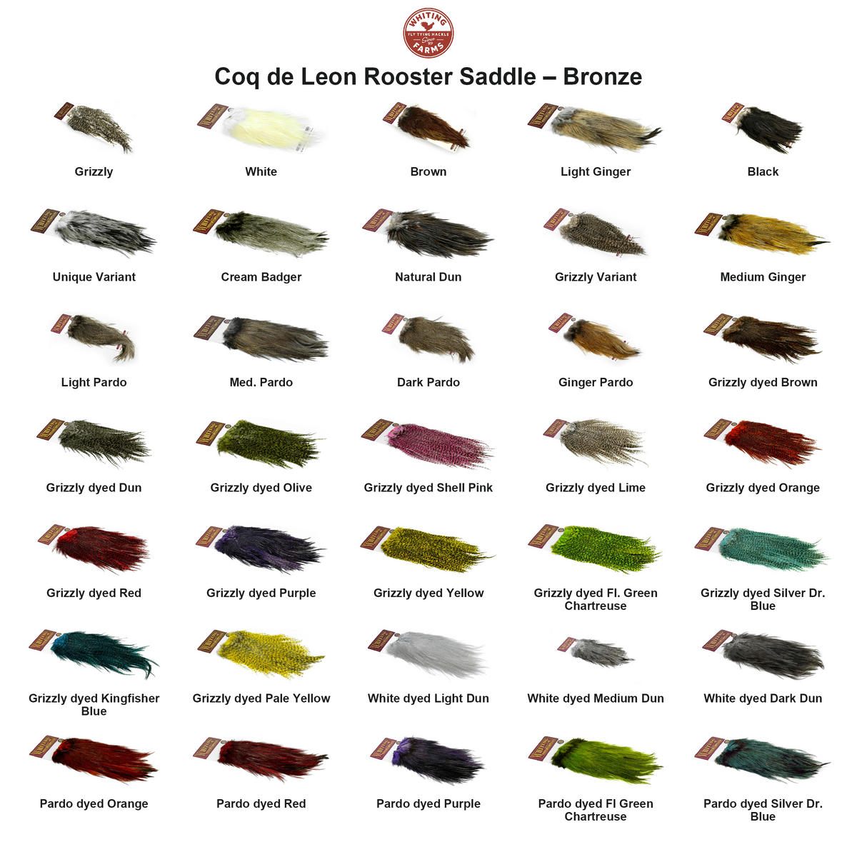 Farveoversigt – Whiting Coq de Leon Rooster Saddle – Bronze