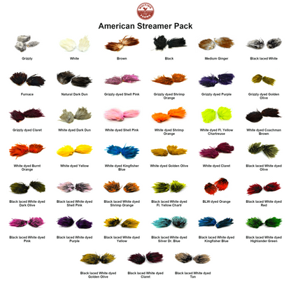Farveoversigt – Whiting American Streamer Pack