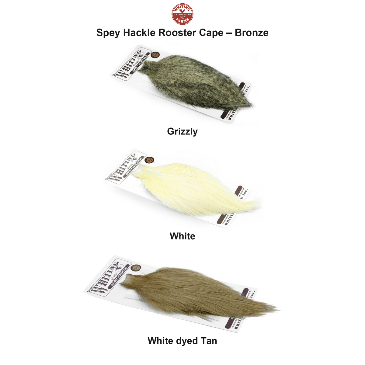 Farveoversigt – Whiting Spey Hackle Rooster Cape – Bronze