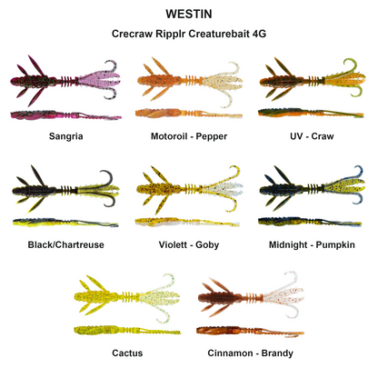 Farveoversigt – Crecraw Ripplr Creaturebait 4G