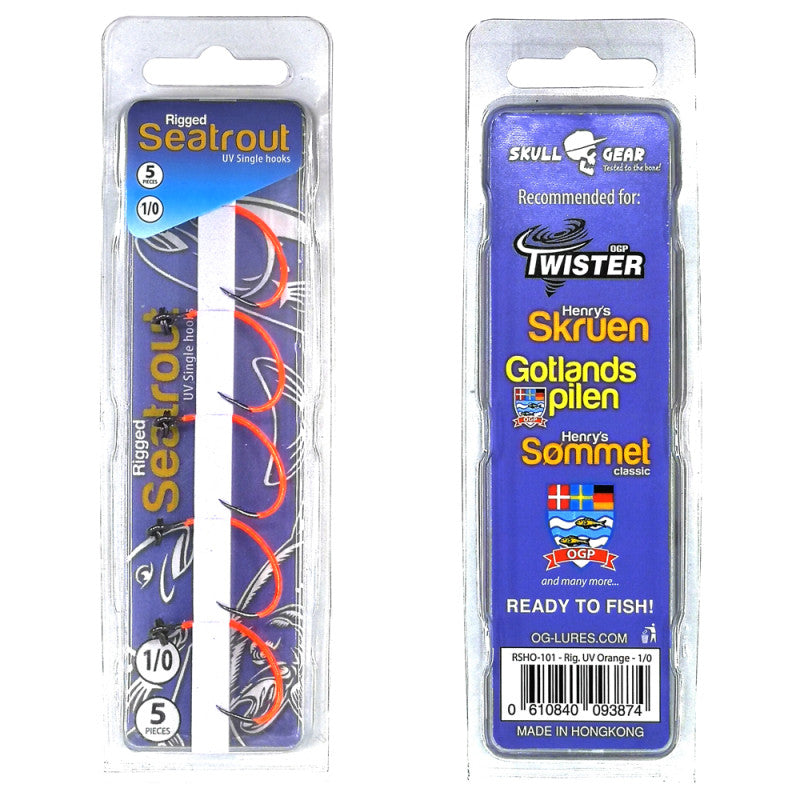 OG-Lures Rigged SeaTrout Enkeltkrog UV Orange.